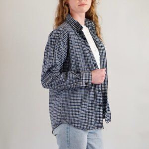 Pendleton Plaid Wool Button Down in Blue and Grey